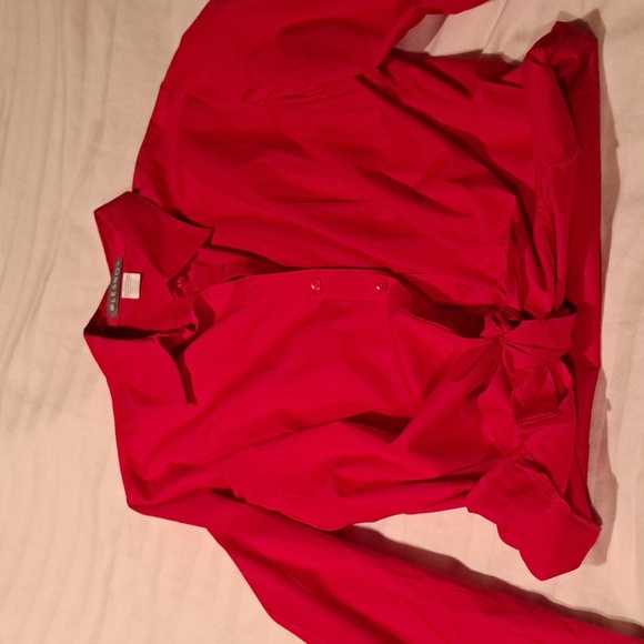 NWOT Red Button Down Blouse with Stretch - Picture 5 of 5